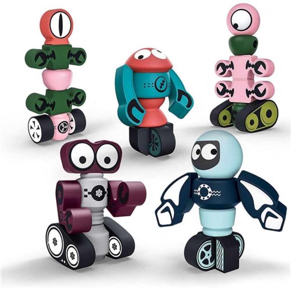 Magnetic Robots, 35PCS Magnetic Blocks Set for Kids with Storage Box, Stacking